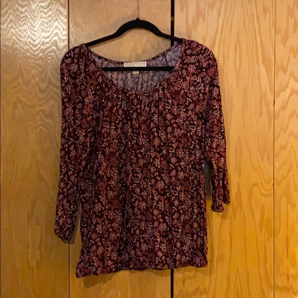 MK 3/4 Sleeve Patterned Shirt